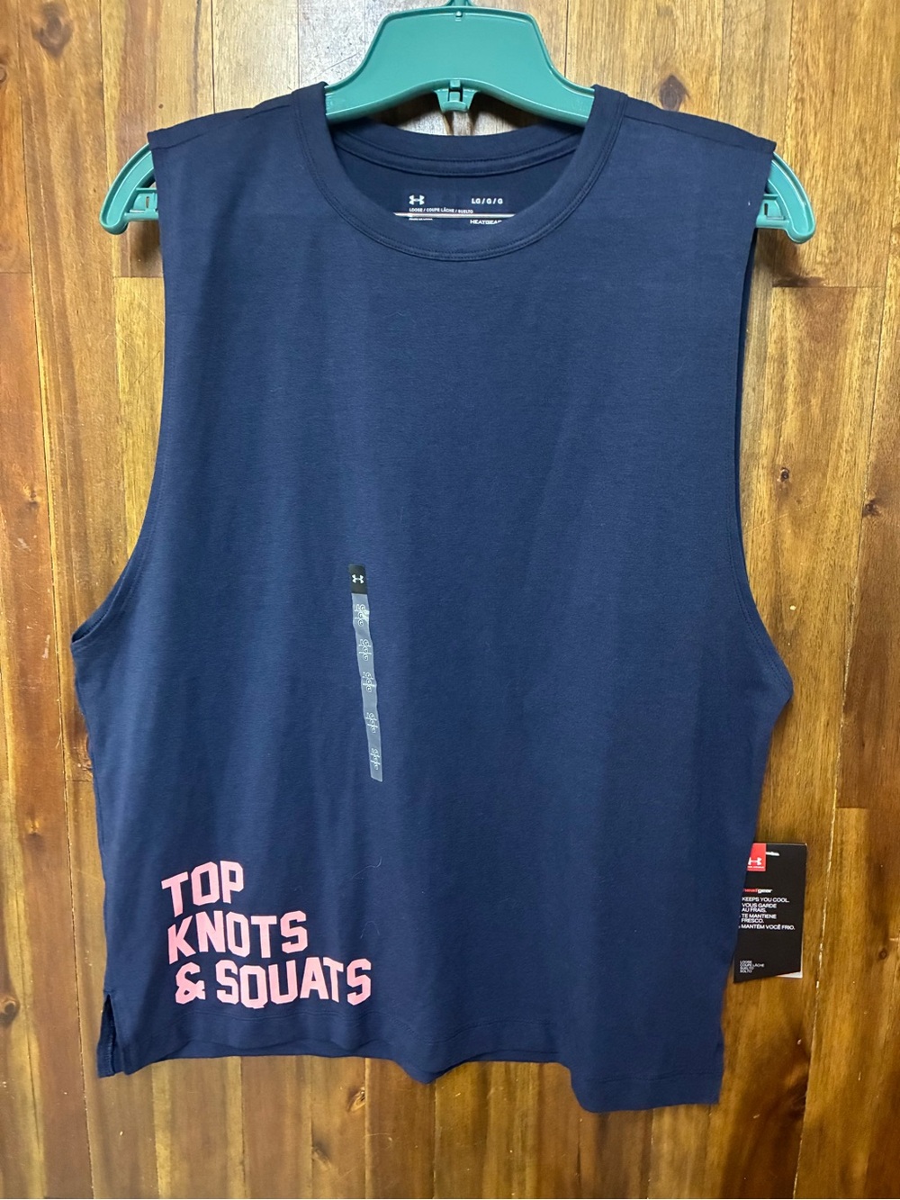 Under Armour HeatGear Women's Large Navy Sleeveless Workout Tank Top NWT